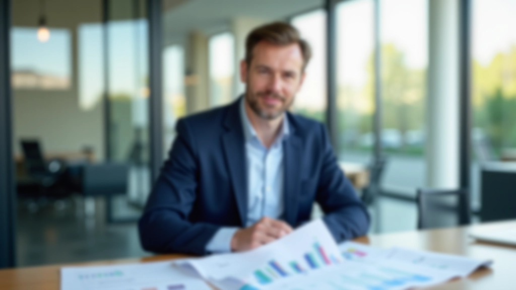 Wirtschaftsdaten und Grafiken auf einem modernen Schreibtisch mit Laptop